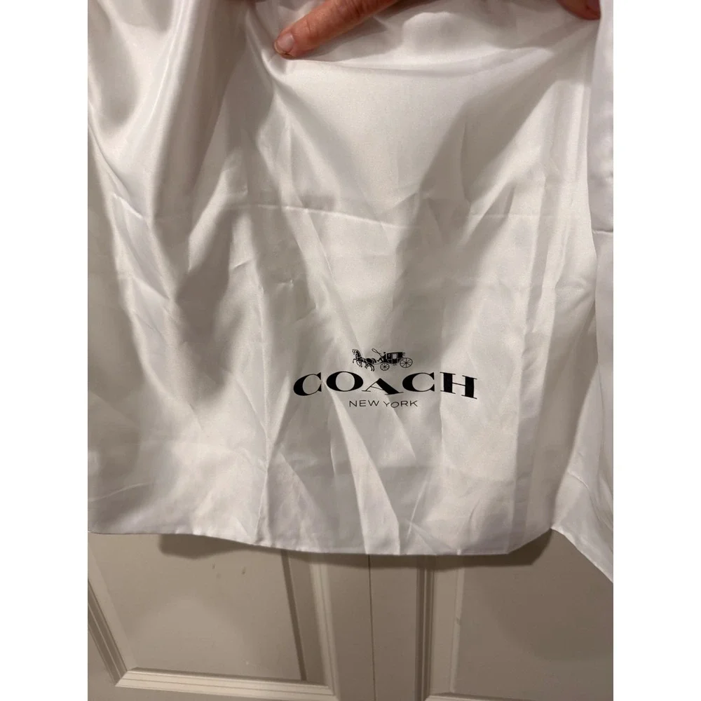 Coach Red Pebbled Leather Zip Top Tote Bag with Front Pocket and Dust Bag